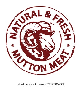 Mutton head, rubber stamp, label or logo design elements.