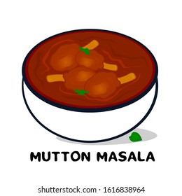 Mutton masala indian Punjabi food Vector