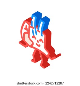 mutton meat character isometric icon vector. mutton meat character sign. isolated symbol illustration