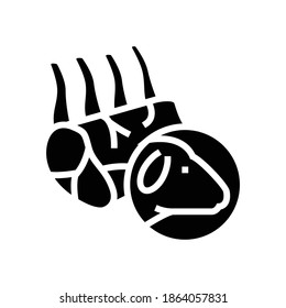 mutton meat glyph icon vector. mutton meat sign. isolated contour symbol black illustration