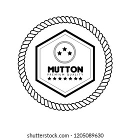 mutton premium quality badge. premium quality package label. vintage stamp. designed for butcher shop