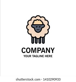 Mutton, Ram, Sheep, Spring Business Logo Template. Flat Color