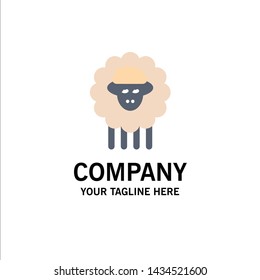 Mutton, Ram, Sheep, Spring Business Logo Template. Flat Color