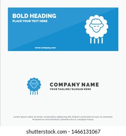 Mutton, Ram, Sheep, Spring SOlid Icon Website Banner and Business Logo Template. Vector Icon Template background