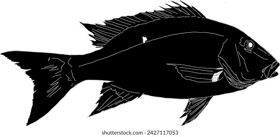 A Mutton Snapper Fish Silhouette