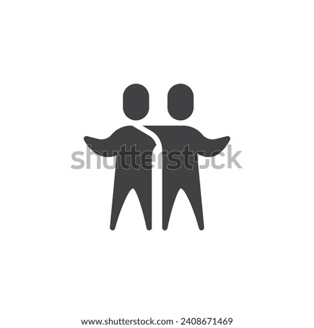 Mutual assistance vector icon. filled flat sign for mobile concept and web design. Mutual support glyph icon. Friendship symbol, logo illustration. Vector graphics