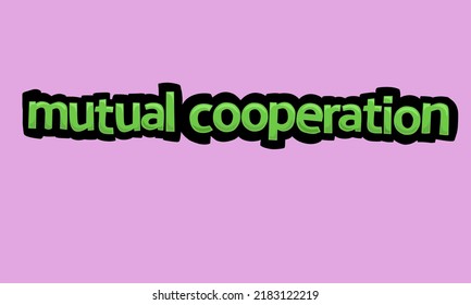 MUTUAL COOPERATION writing vector design on pink background