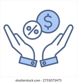 Mutual Fund Blue Icon Style Collection