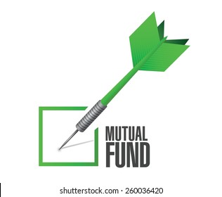 mutual fund check dart illustration design over a white background