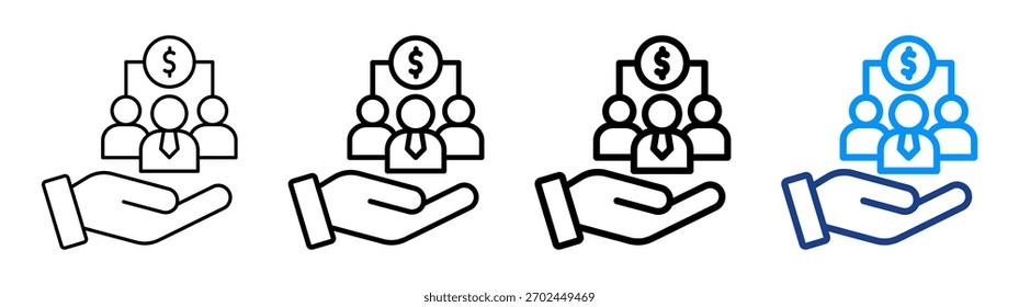 Mutual Fund Icon Different Outline Collection Set