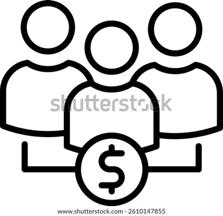 Mutual Fund Icon Line Vector Illustration