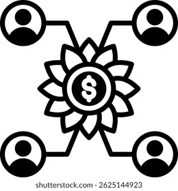 Icono de fondo mutuo Ilustración vectorial mixta
