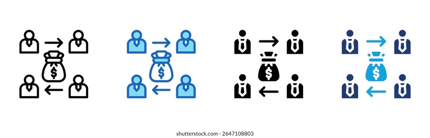 Icono de fondo mutuo Ilustración vectorial de estilo múltiple