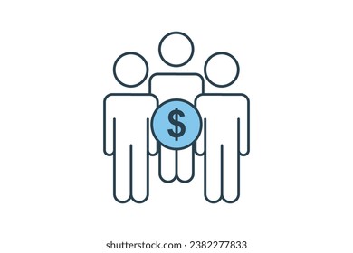 mutual fund icon. icon related to investments and financial concepts. Flat line icon style. Simple vector design editable