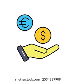 Icono de fondo mutuo con fondo blanco Vector Ilustración de stock