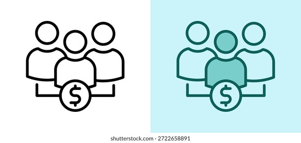 Mutual Fund Icon whitegreen Vector Illustration