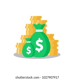 Mutual fund, Income increase, financial strategy performance, interest rate, high return on investment, budget balance, revenue growth, credit money, flat icon, Vector illustration
