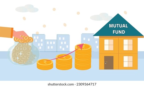 Mutual Fund Investment Growth Graph Illustration