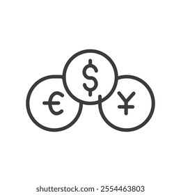 Mutual Fund thin liner icon vector.