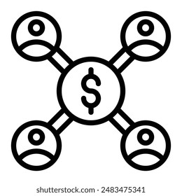 Diseño de iconos de línea de Vector de fondos mutuos