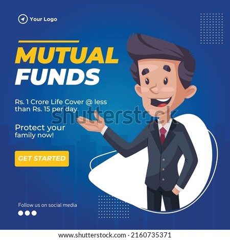 Mutual funds banner design template. 