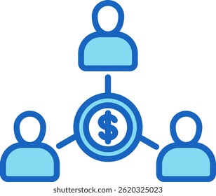 Ícone de Fundos Mútuos - Ilustração de Vetor Azul