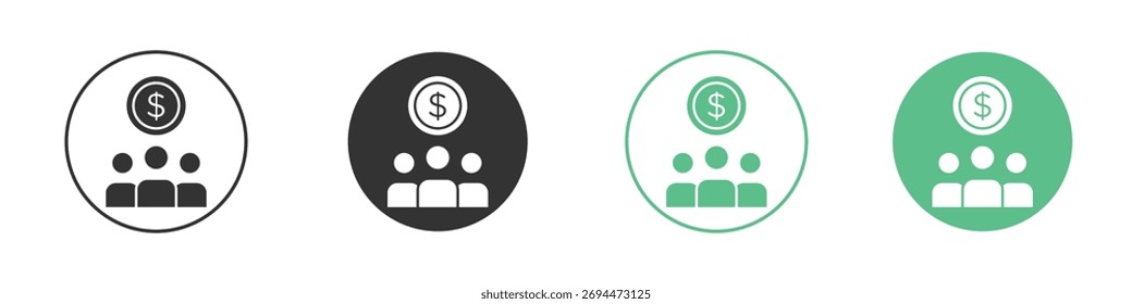 Mutual funds icon for design and web.