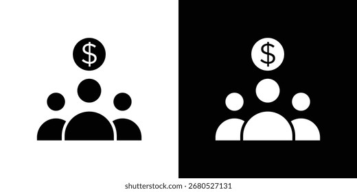 Mutual funds icon. flat and line style collection.