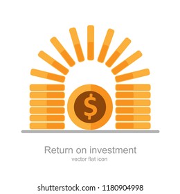 mutual funds icon or liquid funds, competitive pricing,  return on investment, Loan installment and credit money, finance consolidation, budget planning, Crowd sourcing, income growth concept, vector