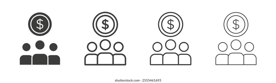 Mutual funds icon pack. vector illustration