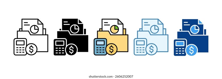 Mutual Funds Icon Set Multiple Style Collection