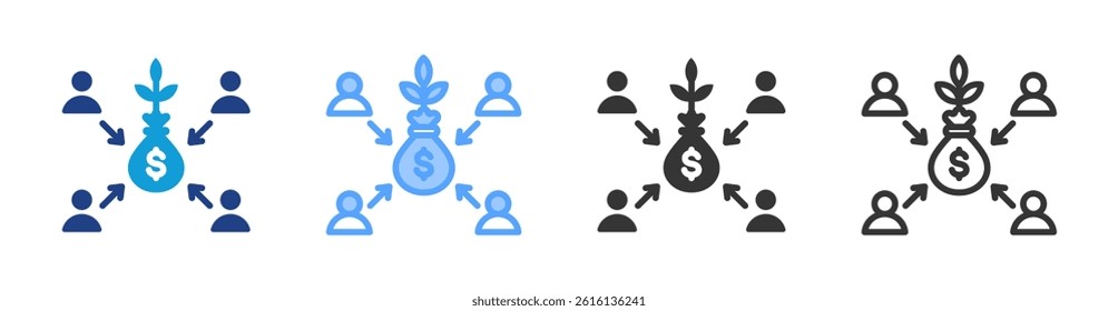 Mutual Funds icon set multiple style collection