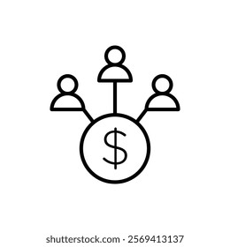 Mutual funds icon Vector logo outline