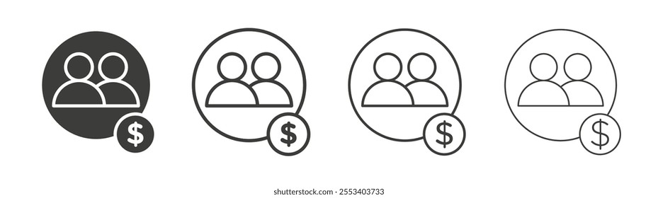 Mutual funds icons collection. vector set in black color