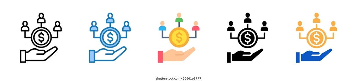 Mutual Funds multiple style icons set design vector illustration.