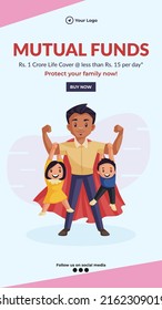 Mutual funds portrait template design. 