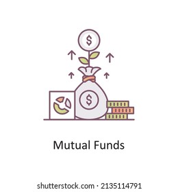 Mutual Funds vector Filled Outline Icon Design illustration. Business Partnership Symbol on White background EPS 10 File