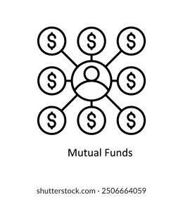Mutual Funds vector  outline Icon Design illustration. Smart Home and Technology Symbol on White background EPS 10 File