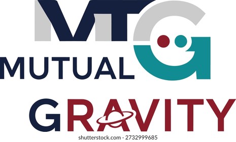 Mutual Gravity planetary slogan typography t-shirt design vector illustration for science education physics attraction and human connection on a transparent background design.