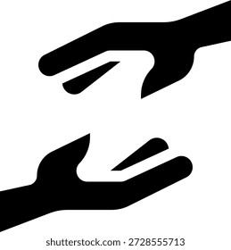 mutual help glyph style icon design