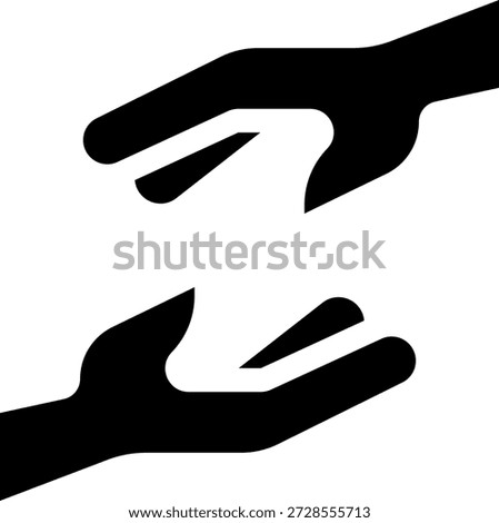 mutual help glyph style icon design