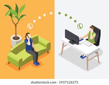 Mutual help isometric vertical banners set with assistance symbols isolated vector illustration