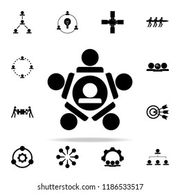 mutual help of the team icon. Teamwork icons universal set for web and mobile