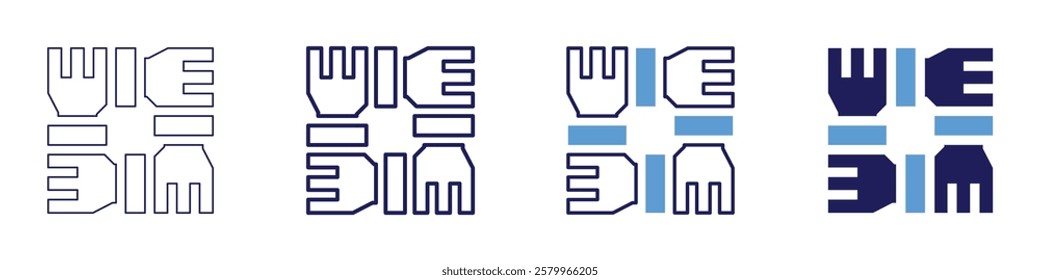 Mutual initiative icon in 4 different styles. Thin Line, Line, Bold Line, Duotone. Duotone style. Editable stroke.