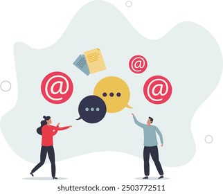 Interacción mutua con el intercambio de información y el aprendizaje de idiomas extranjeros. Diseño plano con las personas.