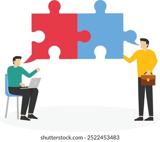 Mutual language. Business negotiation and agreement. Symbol of communication. Vector illustration concept.

