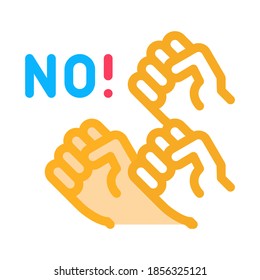 protesta mutua del vector de iconos de la gente. señal de protesta mutua del pueblo. ilustración de símbolo de color