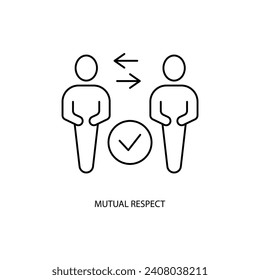 Mutual respect concept line icon. Simple element illustration. Mutual respect concept outline symbol design.