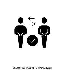 Mutual respect concept line icon. Simple element illustration. Mutual respect concept outline symbol design.
