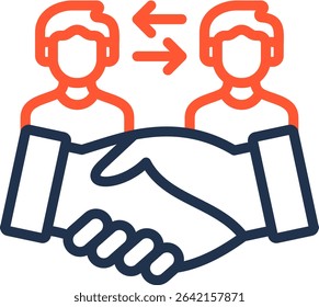 Mutual Respect Icon Color Line Vector Illustration
